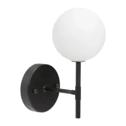 PR Home Sigma S seinävalaisin, musta/opal, 1-valo 25 cm lasi