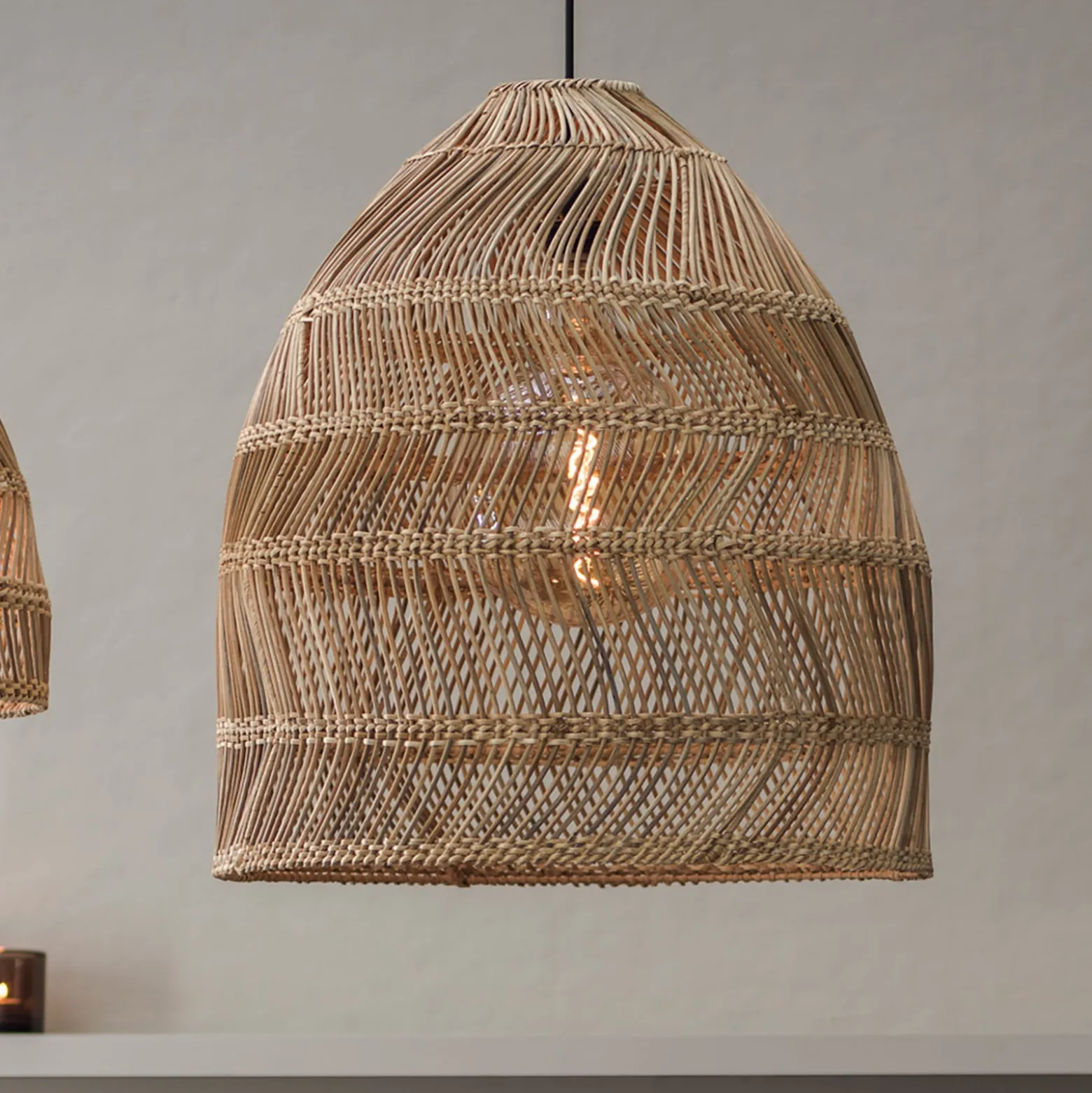 PR Home Ulkoriippuvalaisin Maja, rottinki, Ø 45 cm, pistoke, IP44