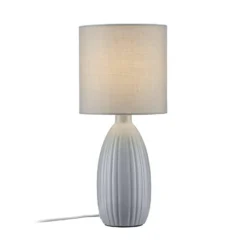 PR Home Uno pöytävalaisin, vaaleanharmaa, korkeus 47 cm, tekstiili/keramiikka