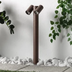 PRIOSin Tulimar-pylväsvalaisin, 2-lamppuinen, 60 cm, ruostumaton teräs, IP65