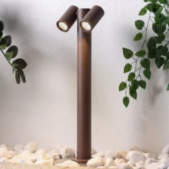 PRIOSin Tulimar-pylväsvalaisin, 2-lamppuinen, 60 cm, ruostumaton teräs, IP65