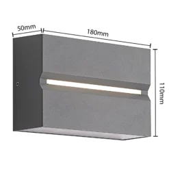 Prios Itarion LED-ulkoseinävalaisin, kirkas varjostin