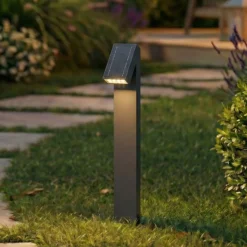 PRIOS LED-aurinkokäyttöinen valaisin Lestor, antrasiitti, himmennettävä, IP65