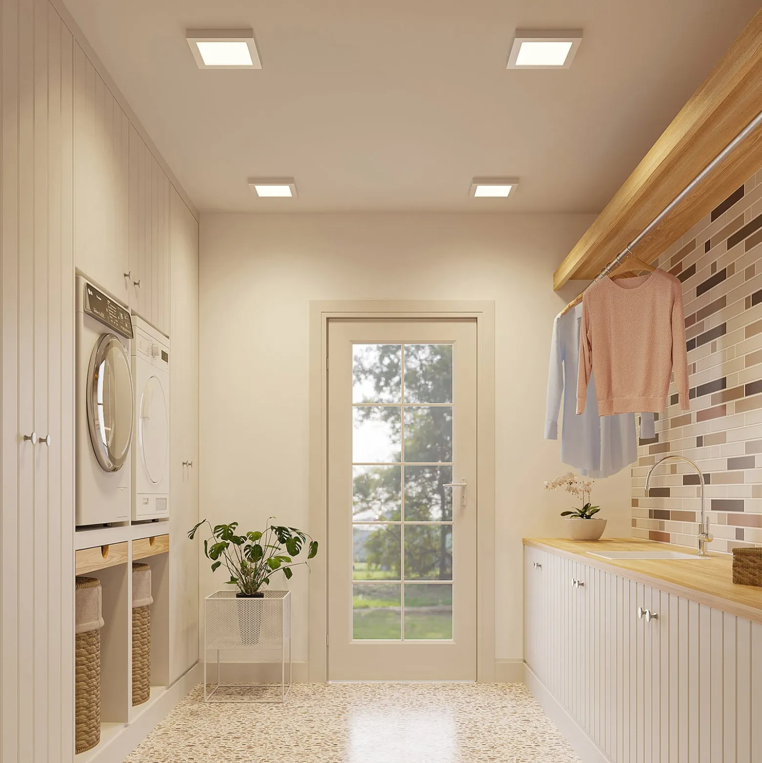 Prios LED-kattovalaisin Alette, hopea, 22,7cm, 18W, himmennettävä