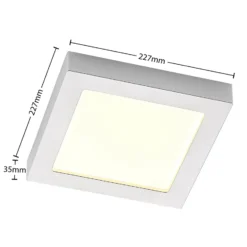 Prios LED-kattovalaisin Alette, hopea, 22,7cm, 18W, himmennettävä