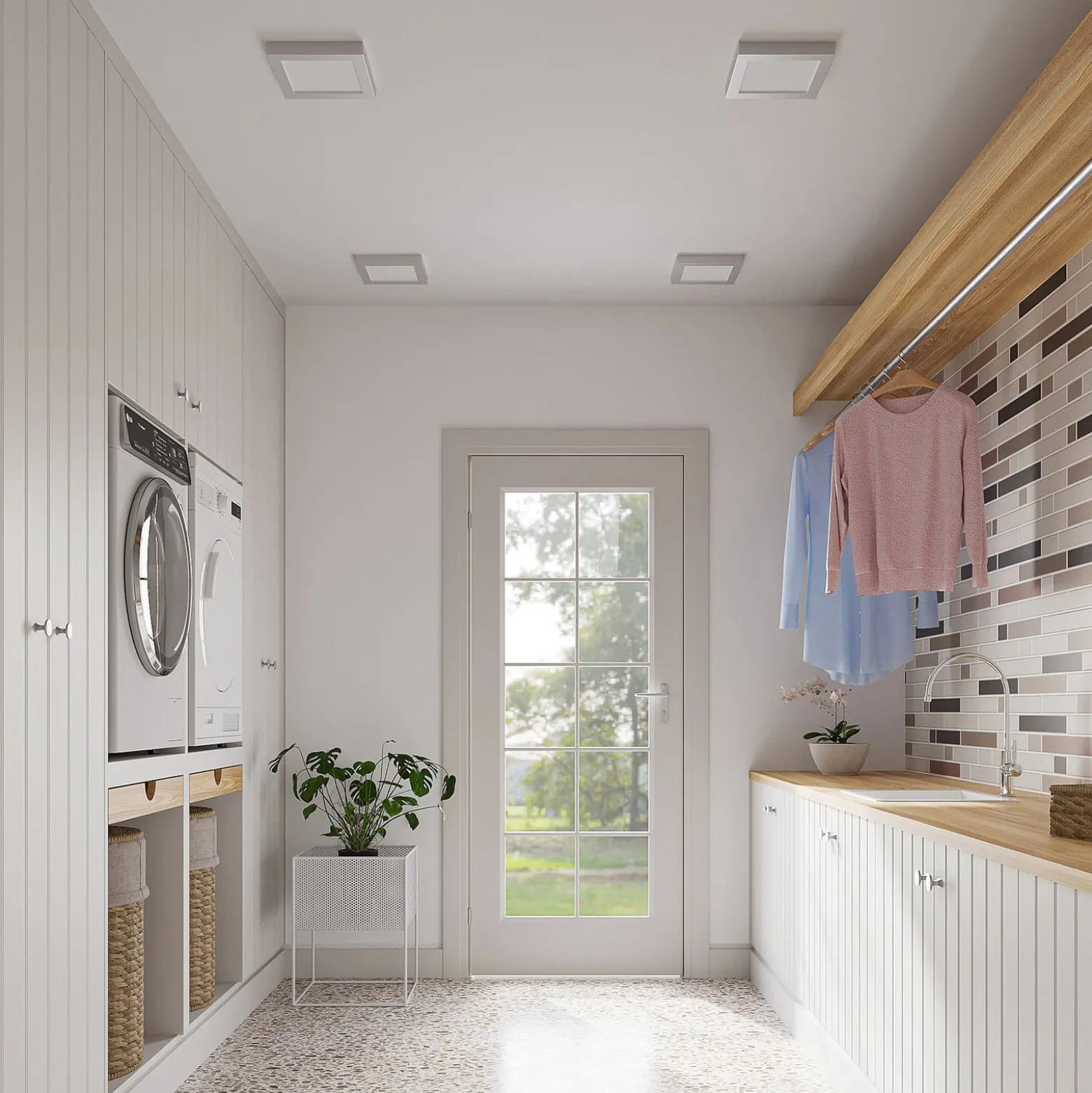 Prios LED-kattovalaisin Alette, hopea, 22,7cm, 18W, himmennettävä