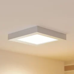 Prios LED-kattovalaisin Alette, hopea, 22,7cm, 18W, himmennettävä
