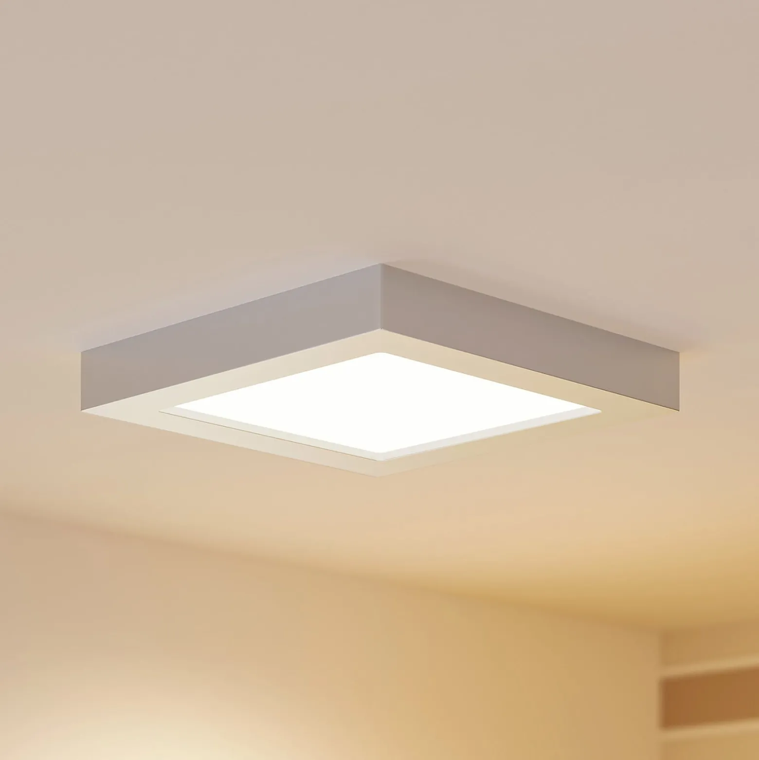 Prios LED-kattovalaisin Alette, hopea, 22,7cm, 18W, himmennettävä