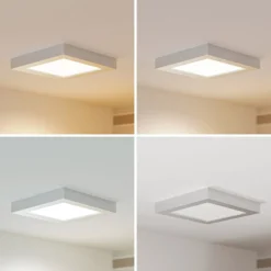Prios LED-kattovalaisin Alette, hopea, 22,7cm, 18W, himmennettävä