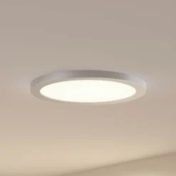 Prios LED-kattovalaisin Aureka, Ø 33 cm, hopea, metallia