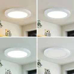 Prios LED-kattovalaisin Aureka, 3 kpl, sensori, Ø 23 cm, valkoinen