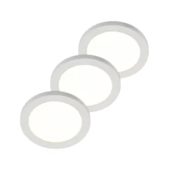 Prios LED-kattovalaisin Aureka, 3 kpl, sensori, Ø 23 cm, valkoinen