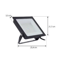 PRIOS LED-kohdevalaisin ulos Maikel, 100 W, 8000 lm, metalli