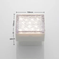 Prios LED lattiavalaisin Ewgenie, 10 cm, läpikuultava