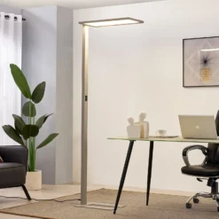 Prios LED-toimiston lattiavalaisin Taronis, hopea, 195 cm, himmennettävä