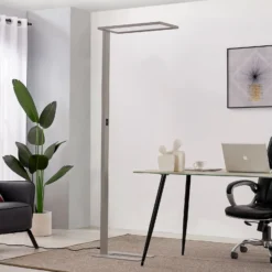 Prios LED-toimiston lattiavalaisin Taronis, hopea, 195 cm, himmennettävä