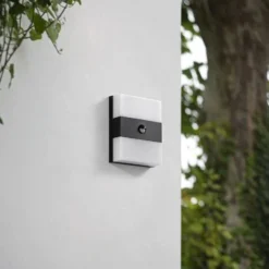 PRIOS LED-ulkoseinävalaisin Teekon, antrasiitti, anturi, IP44