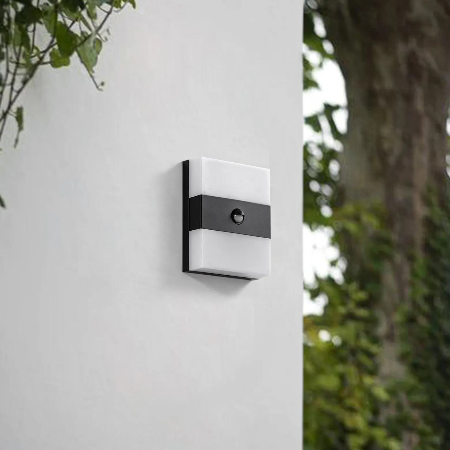 PRIOS LED-ulkoseinävalaisin Teekon, antrasiitti, anturi, IP44