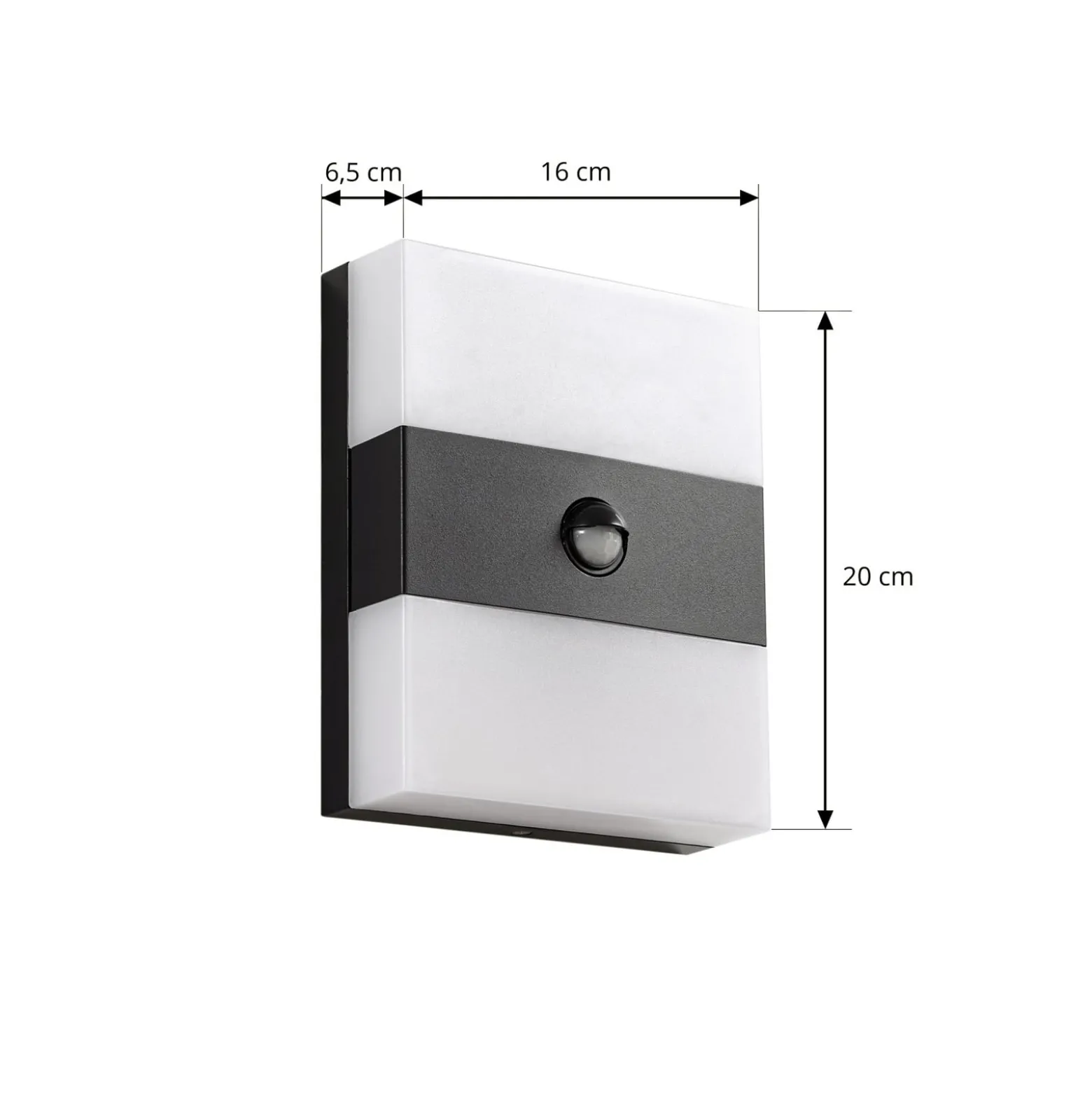 PRIOS LED-ulkoseinävalaisin Teekon, antrasiitti, anturi, IP44