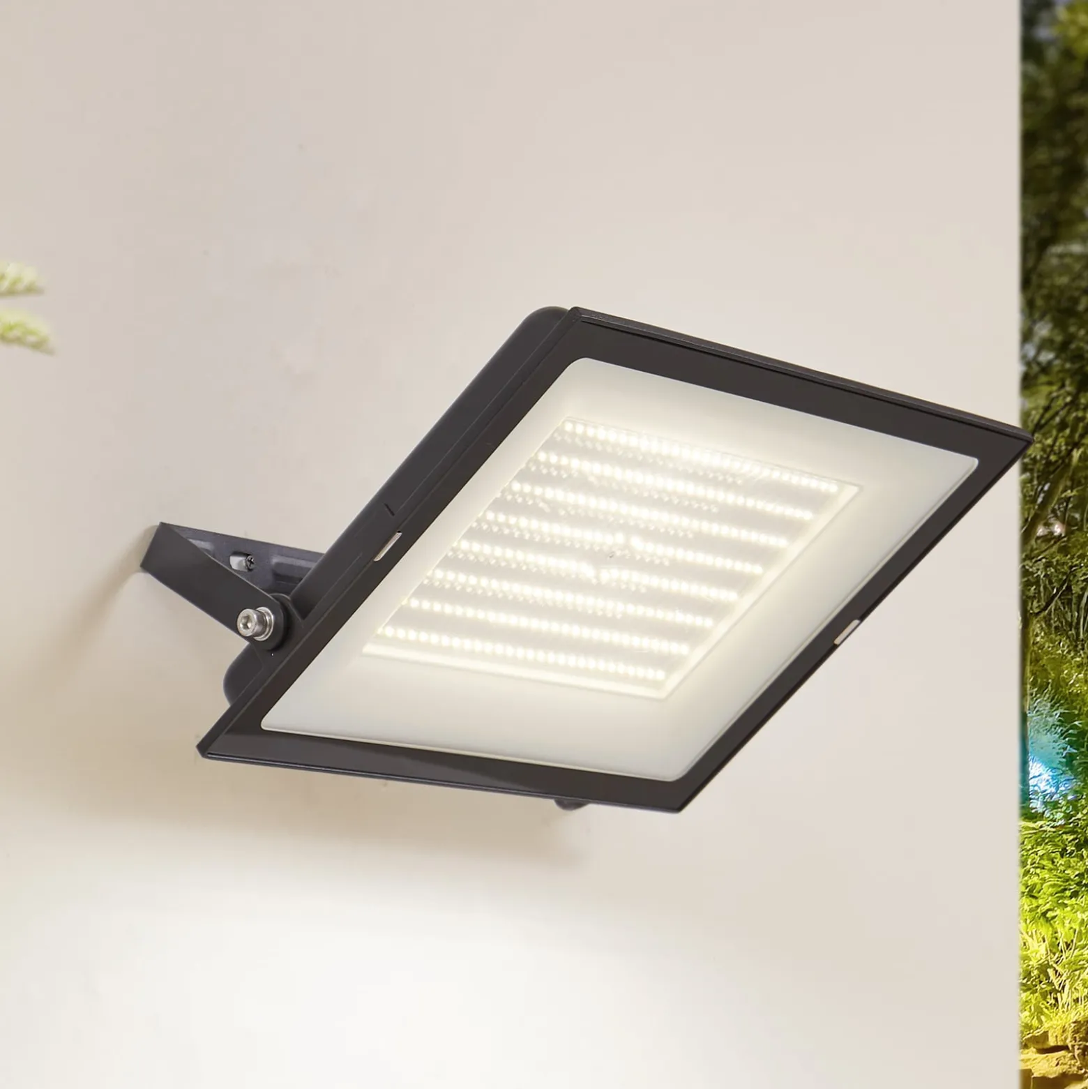 Prios LED-ulkovalaisin Maikel, 200W, 16000lm, metallia