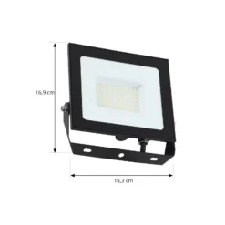 Prios LED-ulkovalaisin Maikel, 50W, 4000lm, metallia