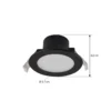 Prios LED upotettava valonheitin Rida, musta, Ø 12 cm, CCT, IP44