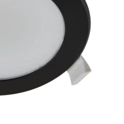 Prios LED upotettava valonheitin Rida, musta, Ø 12 cm, CCT, IP44