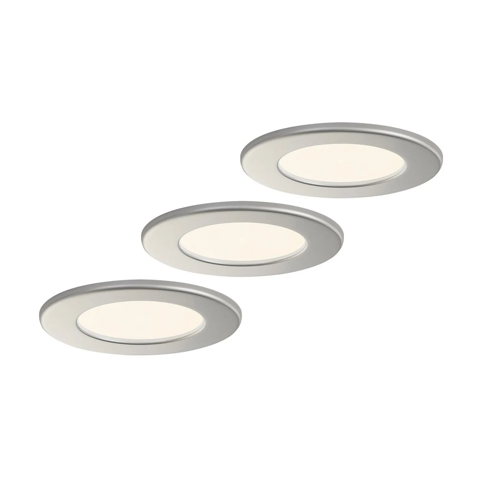 Prios LED uppoasennusvalaisin Cadance, hopea, 12 cm, 3 kpl, CCT-sarja