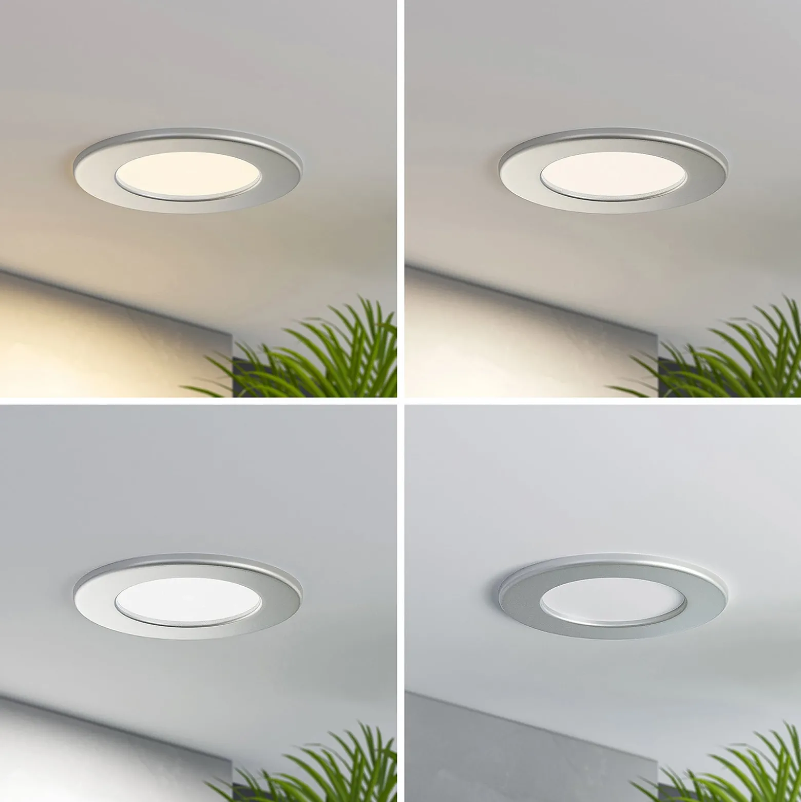 Prios LED uppoasennusvalaisin Cadance, hopea, 12 cm, 3 kpl, CCT-sarja