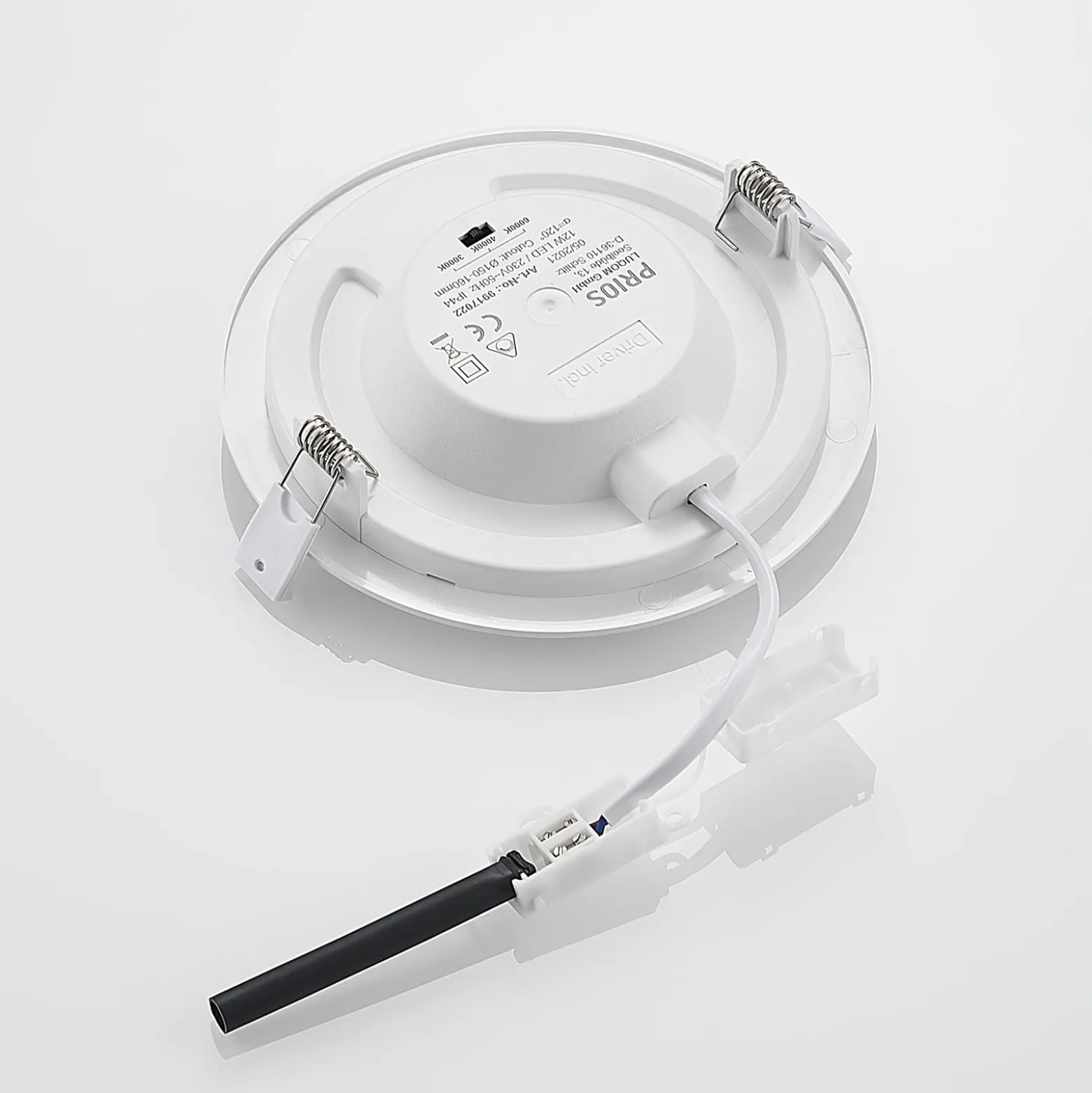 Prios LED uppoasennusvalaisin Cadance, valkoinen, 17 cm, 3 kpl, CCT-mittaussarja