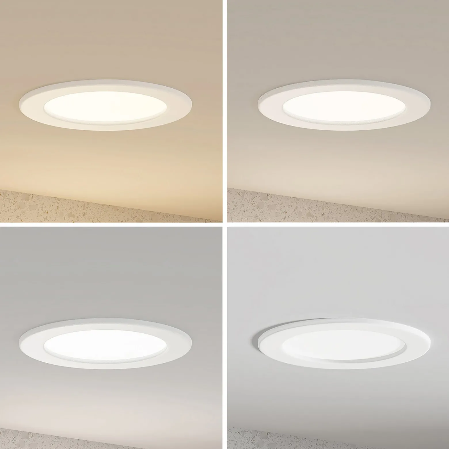 Prios LED uppoasennusvalaisin Cadance, valkoinen, 17 cm, 3 kpl, CCT-mittaussarja