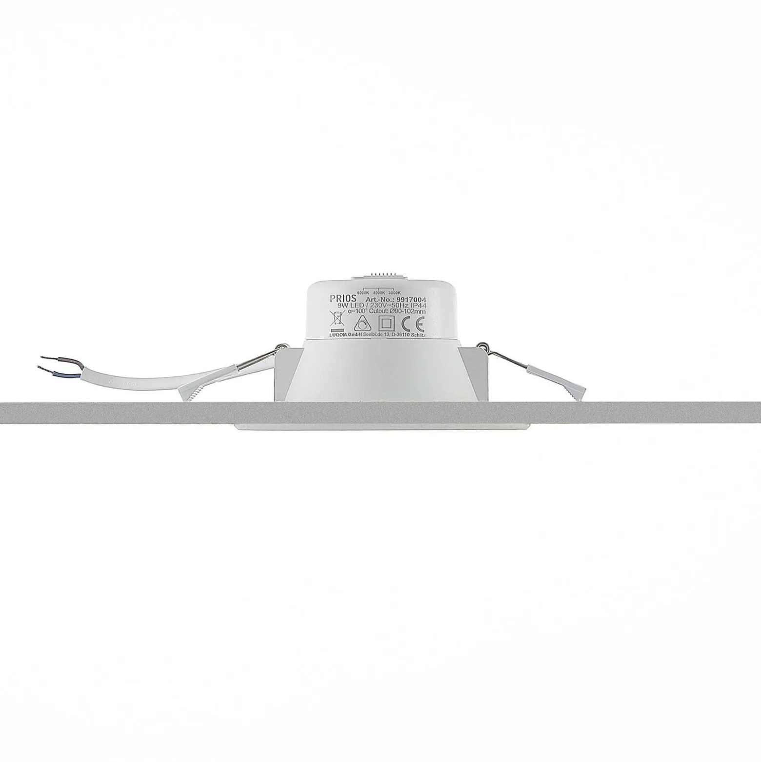 Prios LED uppoasennusvalaisin Rida, 10 kpl, valkoinen, 12 cm, CCT, IP44