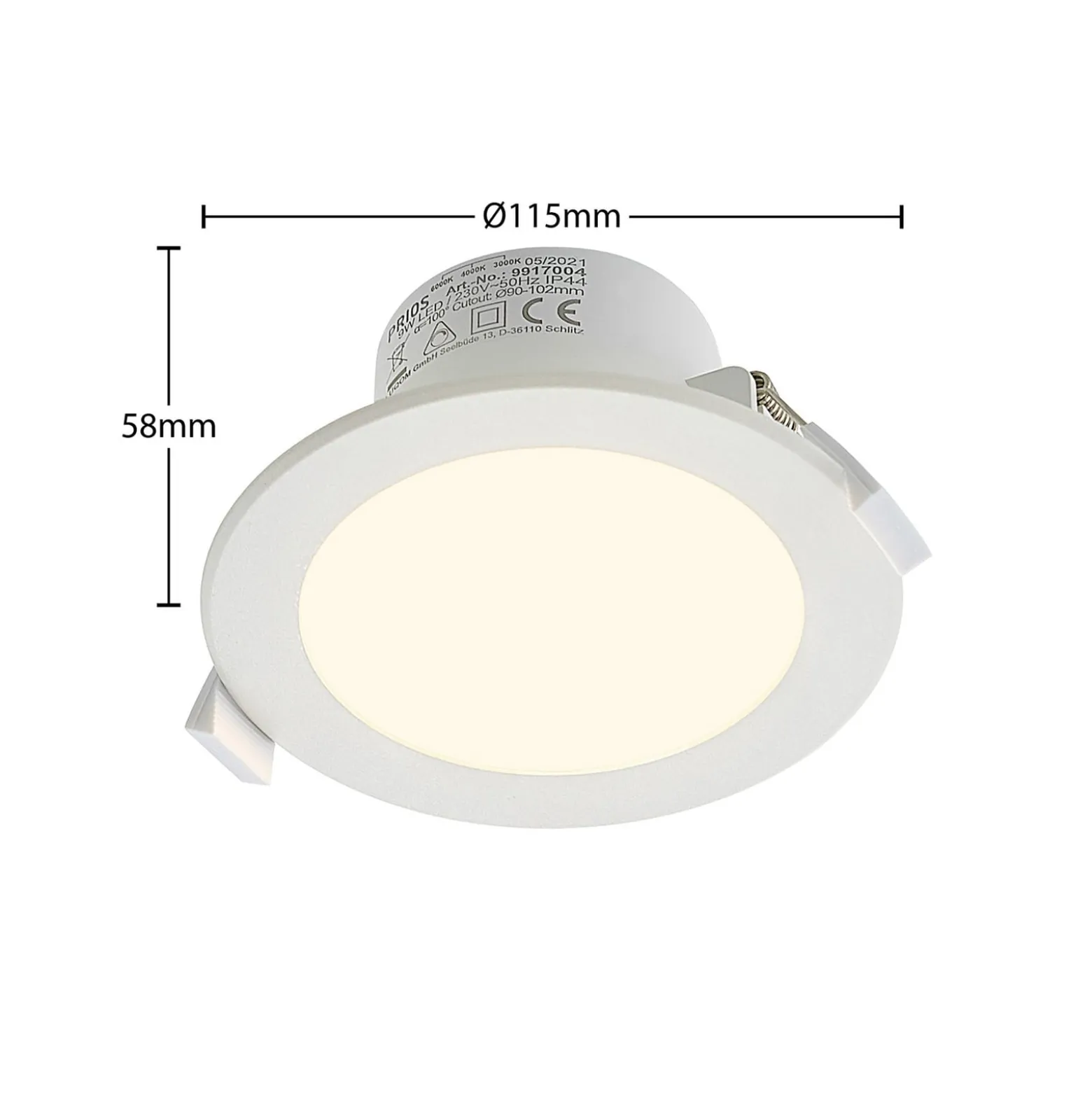 Prios LED uppoasennusvalaisin Rida, 10 kpl, valkoinen, 12 cm, CCT, IP44
