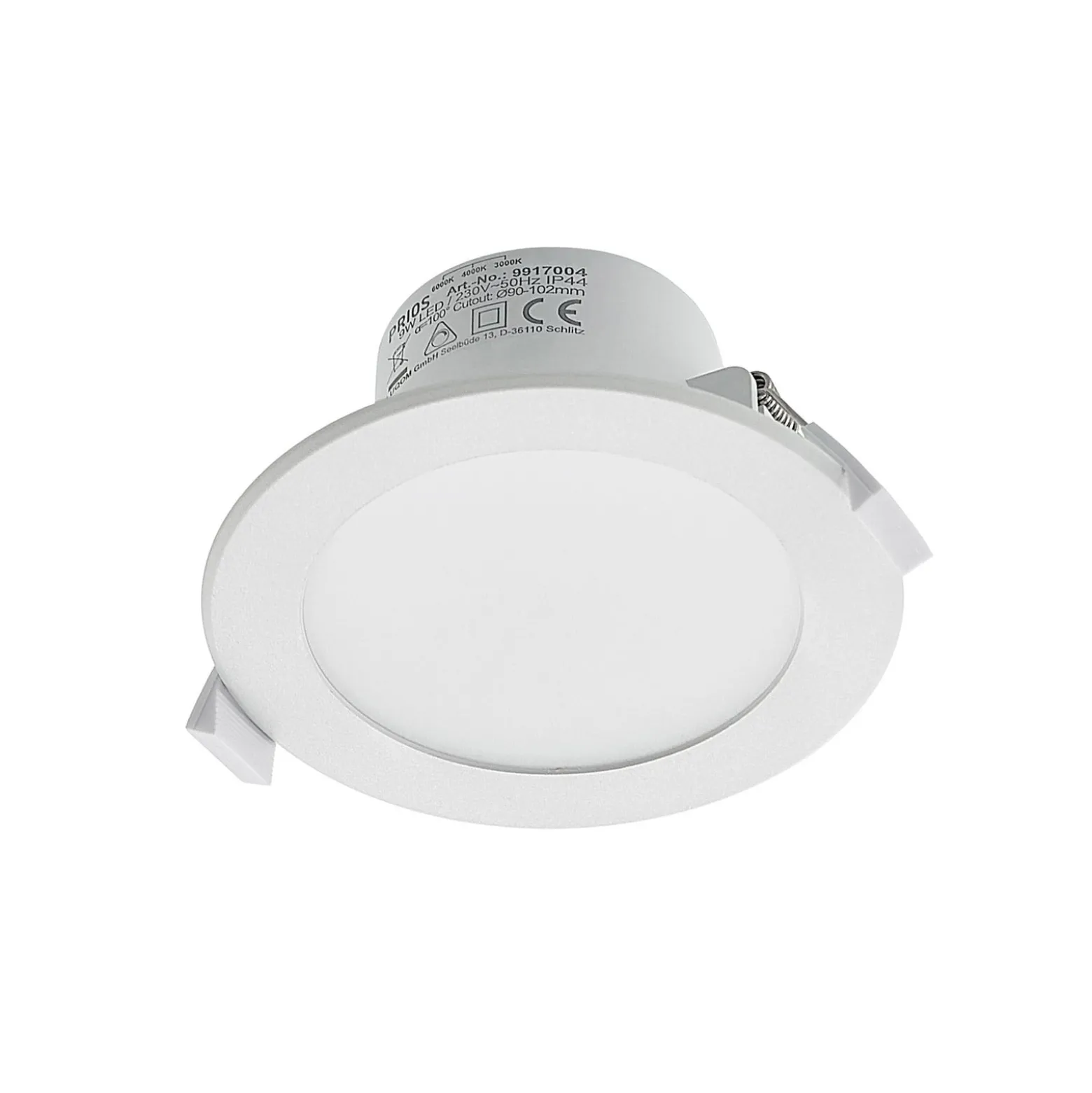 Prios LED uppoasennusvalaisin Rida, 10 kpl, valkoinen, 12 cm, CCT, IP44