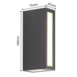 Prios Loriava LED-ulkoseinävalaisin, tummanharmaa