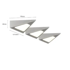 Prios Odia LED-kaapinalusvalaisin, ruostumaton teräs, 3-lamppuinen