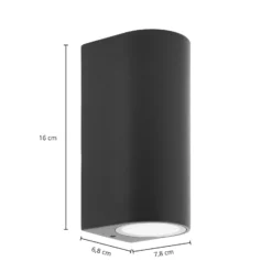 Prios ulkoseinävalaisin Tetje, musta, pyöreä, 16 cm, 4 kpl, sarja