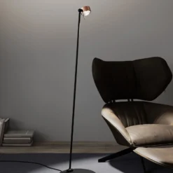 Puk! 80 Floor LED kirkas/matta linssi kupari/musta
