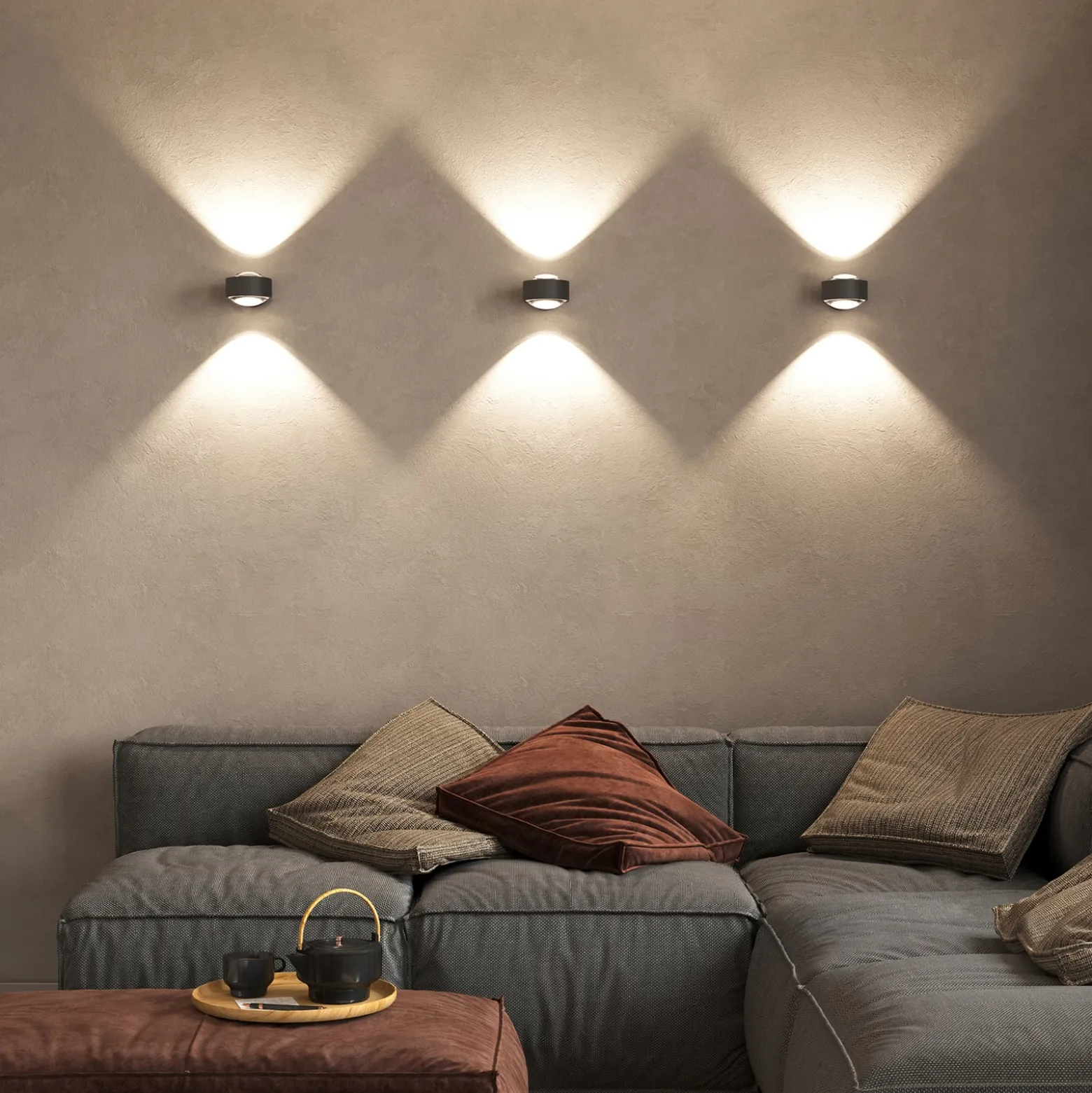 Puk Maxx Wall, LED, kirkkaat linssit, antrasiittimusta