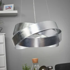 Pura-riippuvalaisin hopealehdillä, 60cm, 8x G9
