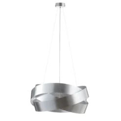 Pura-riippuvalaisin hopeanvärisellä lehdellä, 60cm, 3x E27