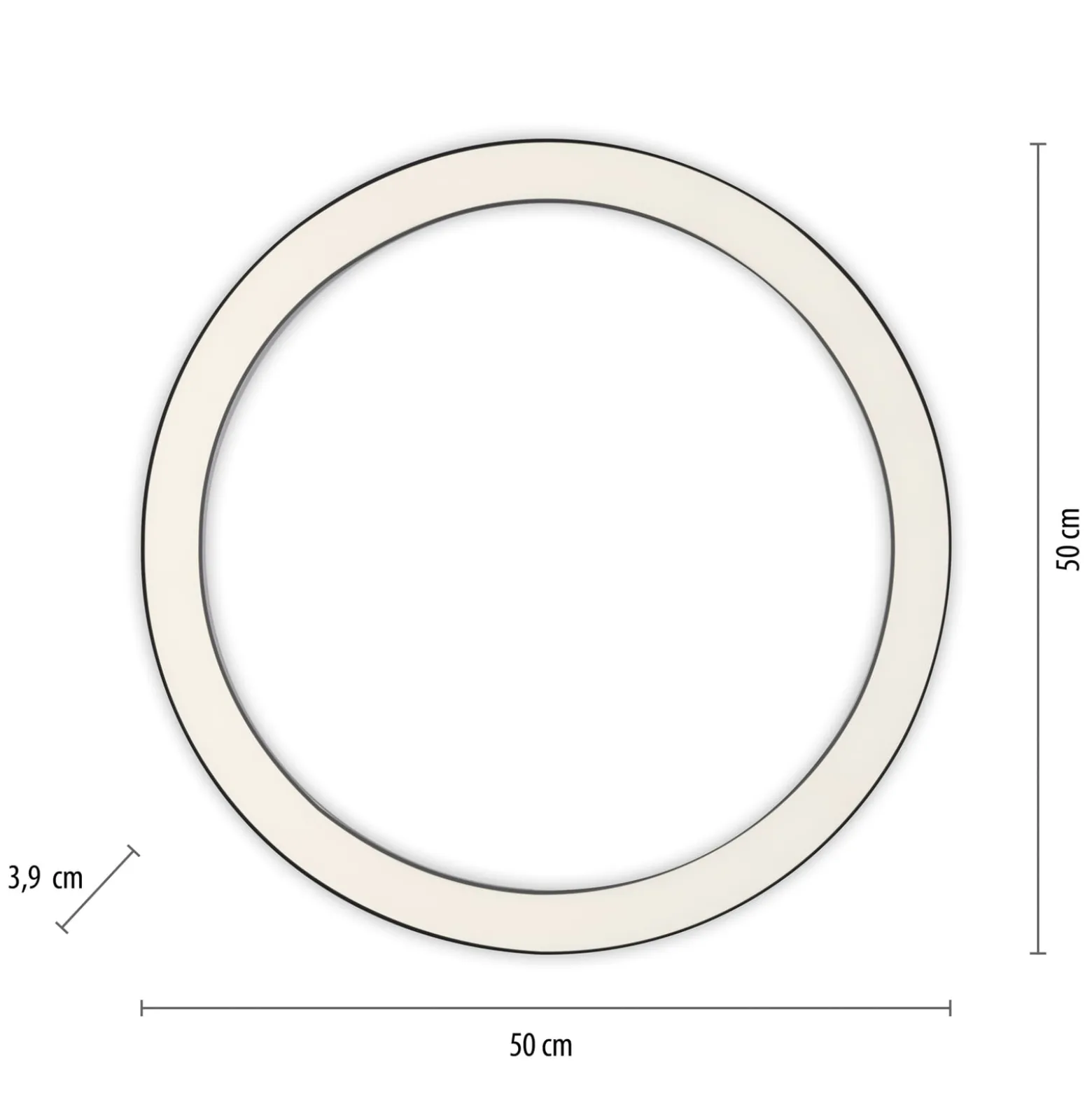 PURE LED-kattovalaisin Lines, Ø 50 cm, antrasiitti, CCT, kaukosäädin