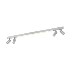 PURE LED-kattovalaisin Lines, 120 cm, hopea, kaukosäädin
