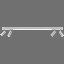 PURE LED-kattovalaisin Lines, 120 cm, hopea, kaukosäädin