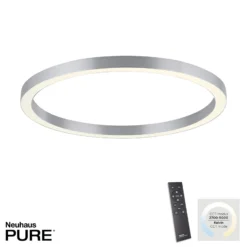 PURE LED-kattovalaisin Lines, Ø 70 cm, hopeanvärinen, CCT