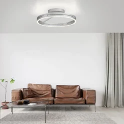 PURE LED-kattovalaisin Loop, alumiini, metalli, Ø 60 cm CCT