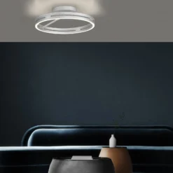PURE LED-kattovalaisin Loop, alumiini, metalli, Ø 60 cm CCT