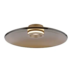 PURE LED-kattovalaisin Moon, pronssi, Ø 50 cm, lasi/alumiini