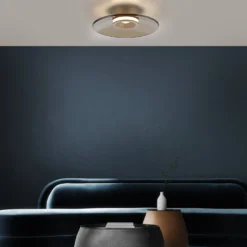 PURE LED-kattovalaisin Moon, pronssi, Ø 32 cm, lasi/alumiini