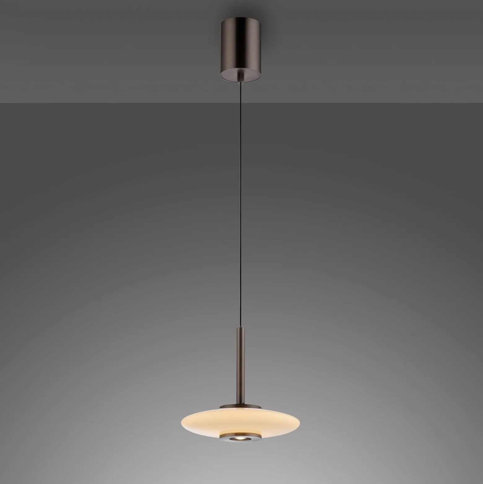 PURE LED-riippuvalaisin Vitrum ruskea/opal lasi/alumiini Ø 22 cm